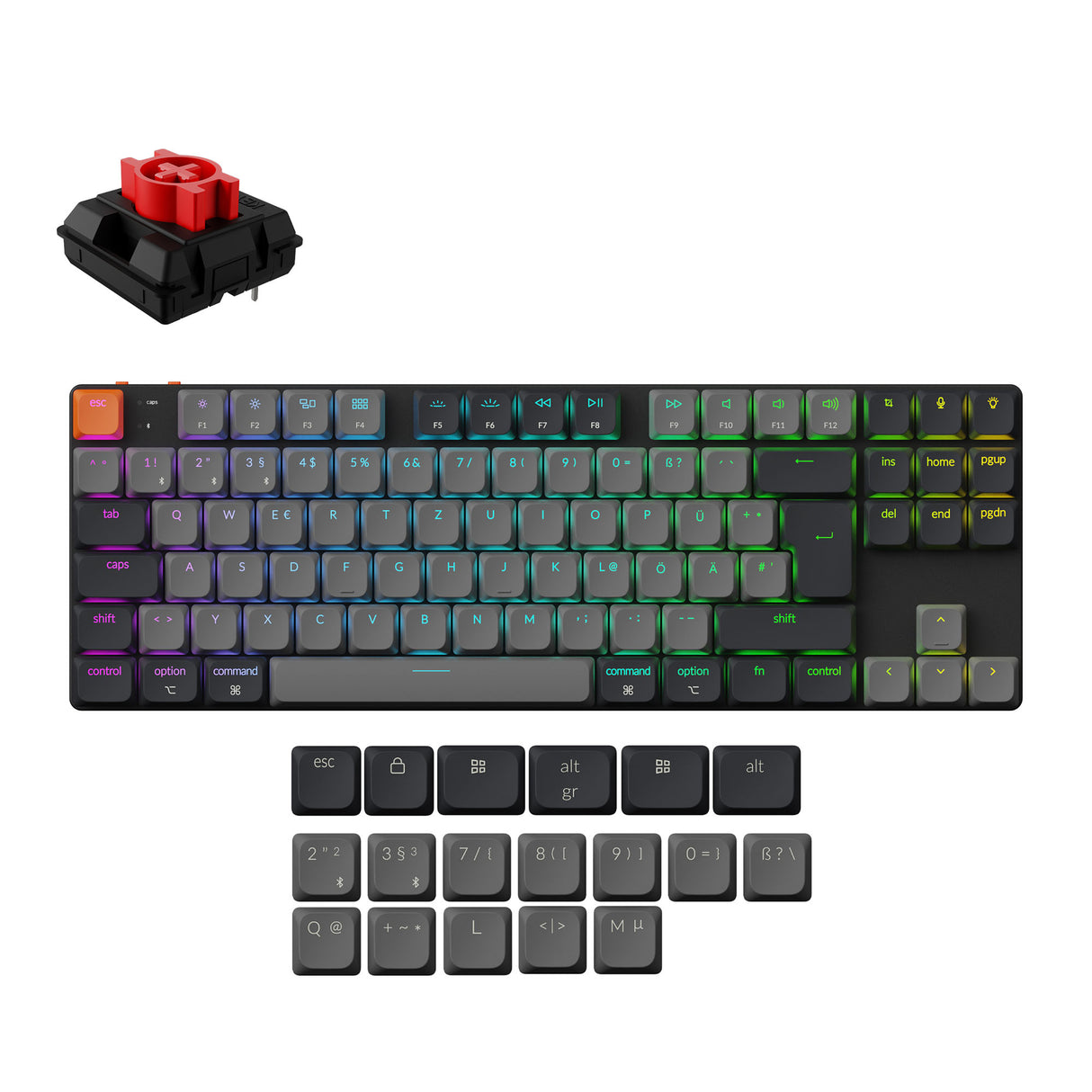 keychron-k1-qmk-wireless-mechanical-keyboard-version-6-switch-red-ISO-DE-layout