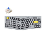 Keychron Q8 QMK/VIA custom mechanical keyboard Alice layout knob version full aluminum grey frame for Mac Windows Linux fully assembled Gateron G Pro switch blue